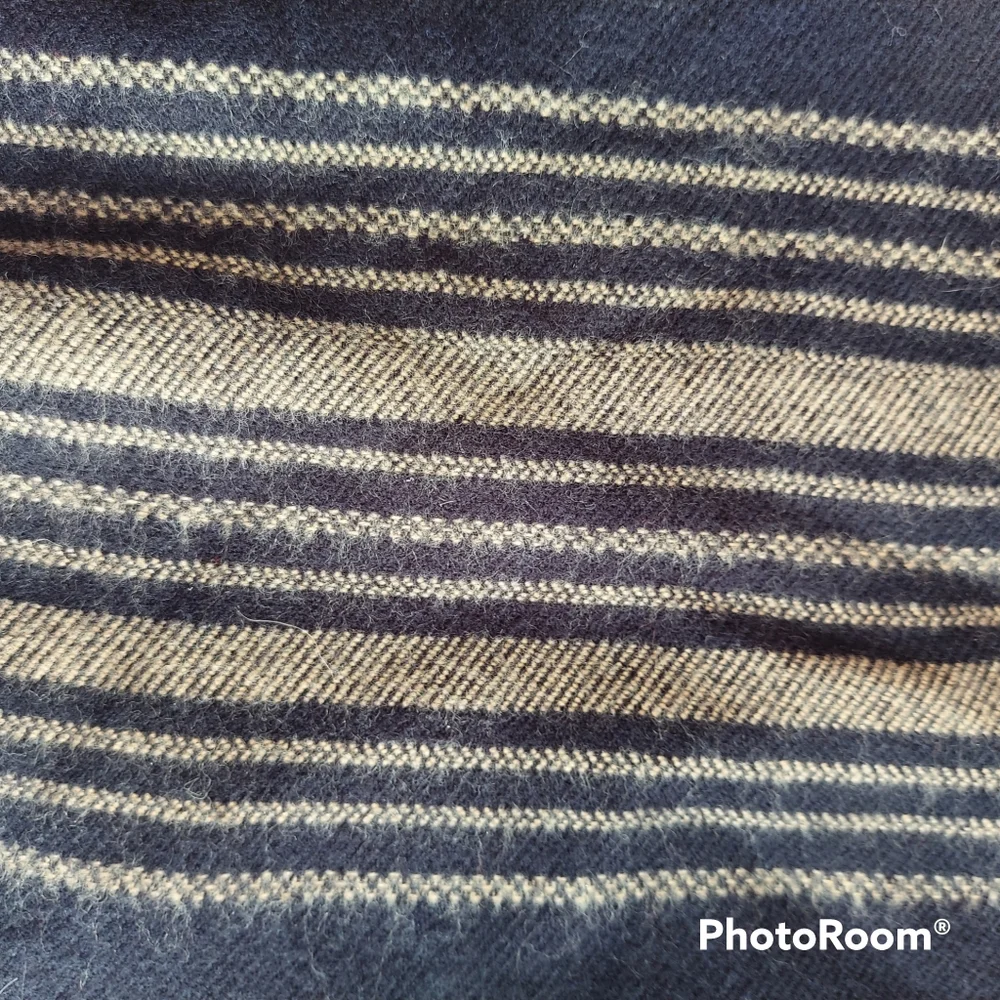 Vtg 90s navy blue blanket skirt - Picture 2 of 12